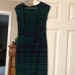 Green and blue dress